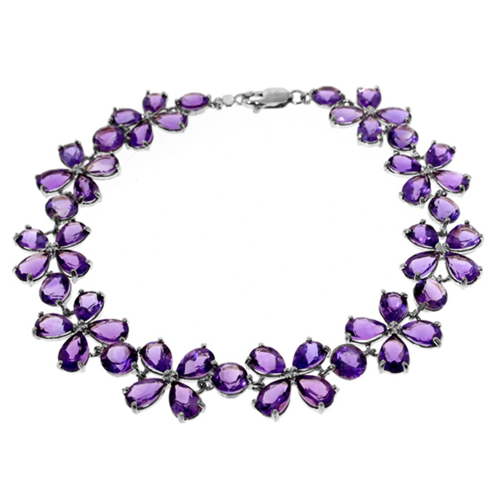 14k Solid Gold Bracelets With Natural Amethysts 2460$